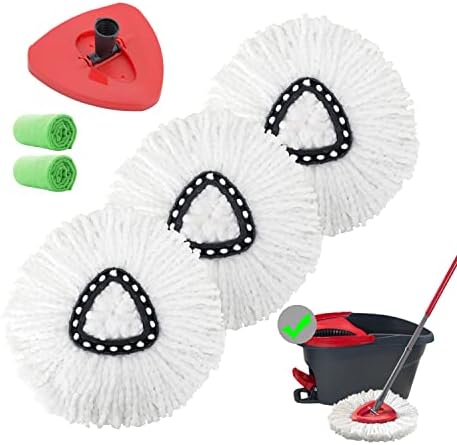 4 Pakiranje Spin Mop Zamjenske glave za punjenje mikrovlakana mopa Zamijenite glave sigurne za čišćenje svih podova s ​​tvrdokornim