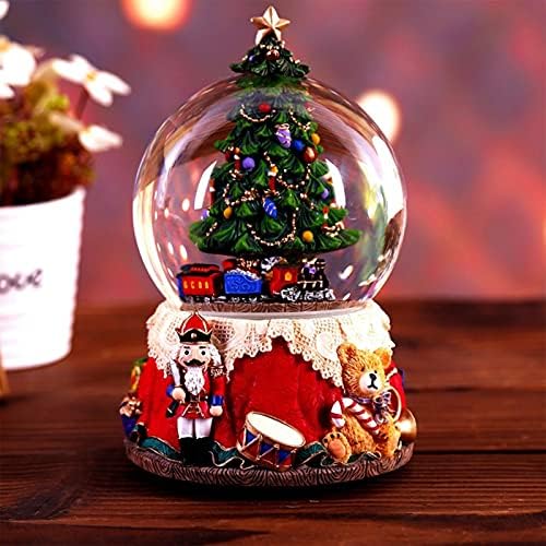 Glazbena kutija za božićno drvce za dječake sa laganom rotirajućom smolom Kristalna kugla božićna LED svjetlosna kutija Music Box