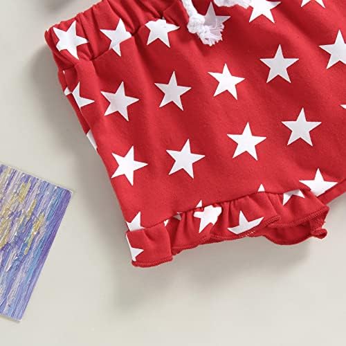 Duanyozu djevojčica 4. srpnja Outfit USA zastava Camisole Onesie zvijezde ruffle kratke trake za glavu moje prve odjeće 4. srpnja