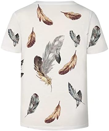 Ljetna jesen kratka rukava majica Žene 2023 duboki v vrat pamučni grafički print cvjetna majica za brunch za dame