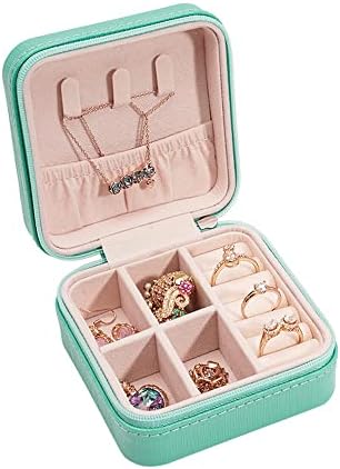 Putna kutija za nakit za žene-Pokloni za djeveruše, vjenčani darovi, mala prijenosna kutija za nakit po mjeri s cvjetnim inicijalima