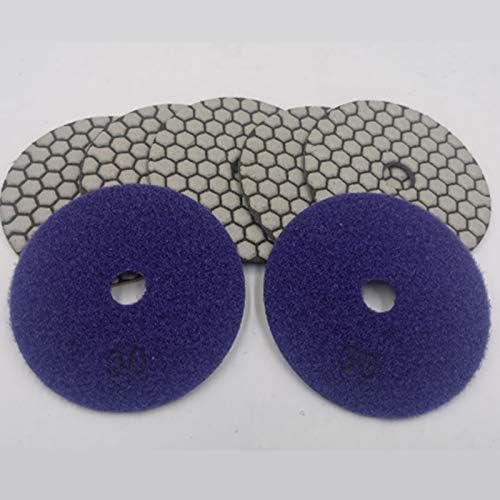 Kusstalno 6pcs dia 4inch/100 mm grit 30 dijamantski suhi polivni jastučići smola vez fleksibilan disk za suho brušenje za granitnu