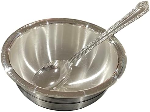 999 čisto srebro 3,75 inčni set zdjele i žlice -3,75 inča set01