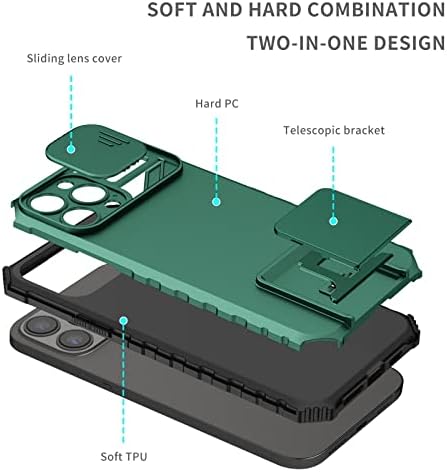 Poklopac kućišta za telefon silikonski kovčeg kompatibilan kompatibilan s iPhone 7Plus/8 Plus, [3 načina stajanja] Okomiti i vodoravni