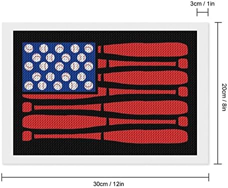 Američka zastava bejzbol dijamantni setovi 5d diy puna bušilica od rinestone umjetnosti zidni dekor za odrasle 8 x12