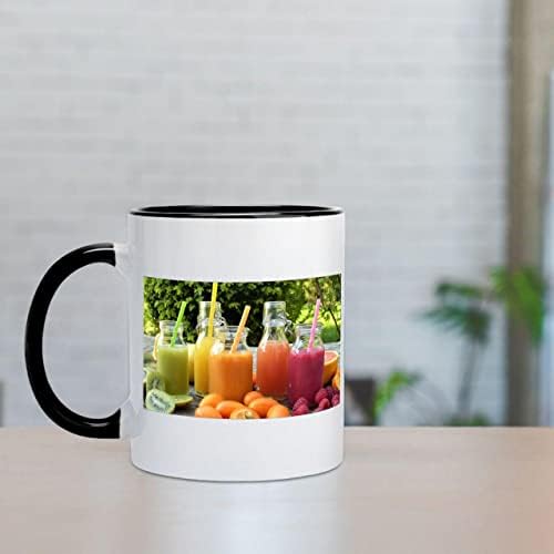 Angerg Šareni voćni sok uzorak keramička šalica kave Kreativno voće Poklon dizajna čaja, 11 oz