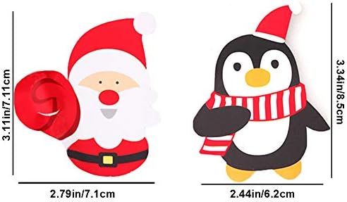 100pcs lizalica s papirnatim karticama od bombona, mesar slatka božićna Djed Mraz pingvin papirnati kartice naljepnice za sjedalo diy