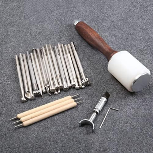 Vicasky t Tool 1 set od 25 pcs kožni alati kožni alati za žigosanje set Metalna kožna graviranja i utiskivanje alati za utiskivanje