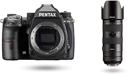 Vodeći fotoaparat Pentax K-3 Mark III sa crnim kućištem APS-C, tražilo sa -ным uglom i HD PENTAX D-FA 70-210 mm F4ED SDM WR: Телеобъектив