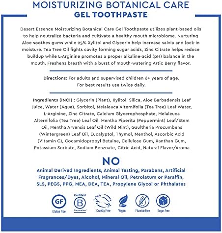 Pasta za zube, hidratantni gel za njegu biljaka, 4,5 Oz. – 25% ksilitola-povećava vlagu i stvaranje sline-neutralizira bakterije-smiruje