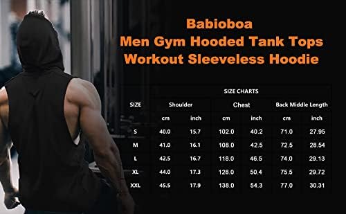 Babioboa muški trening s kapuljačama s kapuljača vrhovi sportski trening bez rukava bez rukava za bodybuilding odsječene mišićne košulje