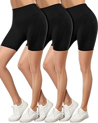 Ama larsi ženske 3 -komadne joge kratke hlače besprijekorne plijene biciklističke kratke hlače s visokim strukom trčeći atletske gamaše