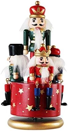 Yfqhdd wood božićna glazba kutija pinewood nutcracker vojnička kutija dekoracija lutkarska radna površina ukras božićni rođendan poklon