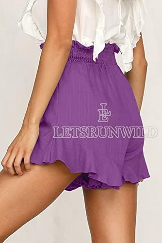 LetSrunwild ženska mini suknja Skort ruffle trendi plaža pamuk pamuk visoki struk protok kratkih hlača za ljeto