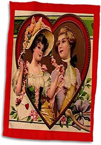 3D Rose Victorian Par u srčanom ručniku, 15 x 22