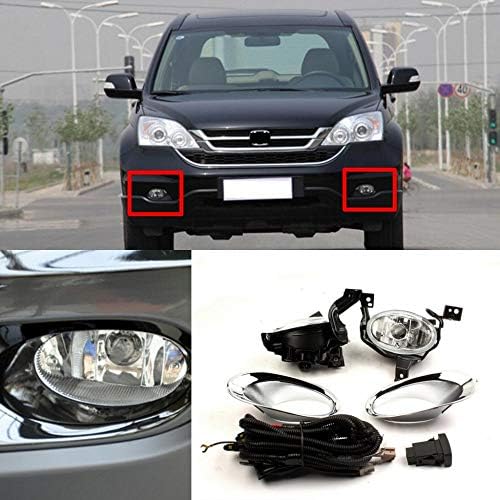 Auto-tech Za 2010-2011 Honda CRV Zamjenski prednji odbojnik Clear Objektiv za maglu svjetiljke Chrome poklopca Kit ožičenje