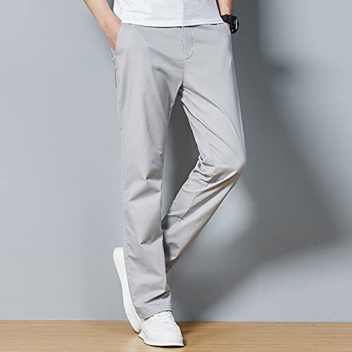 Muškarci vitke rastezljive ležerne hlače Čvrsta boja mršavo udobno odijelo hlače lagane poslovne hlače otporne na bora