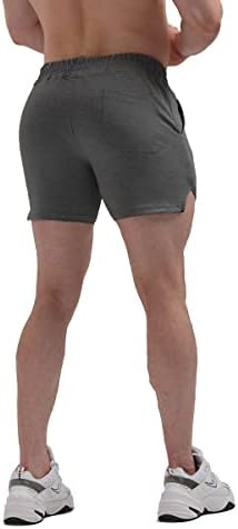 MAIKANONG MENS WOURT Gym Shorts Shorts Cotton Running Athletic Shorts s džepovima s patentnim zatvaračem