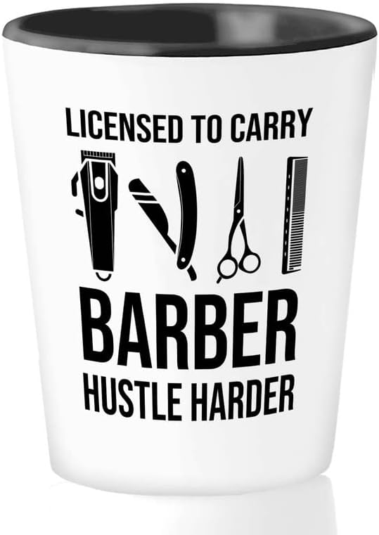 Flairy Land Barber Shet Glass 1,5oz - Lcensed Barber Hwstle - Muškarci za rezanje kose COMBALON SALON SALONSKI KLEGORNI ​​KLADE