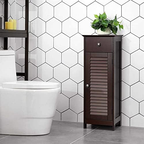 Wykdd ormarić za podove za podove za kupaonicu s ladicama i jednostrukim zatvaračima okomit podni ormar drvena smeđa