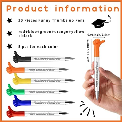 Kosiz 30 PCS diplomiranje poklon olovke palčevi gore olovke za olovke za zabavu zabavne olovke Zaposleni darovi Pokloni za maturu olovke