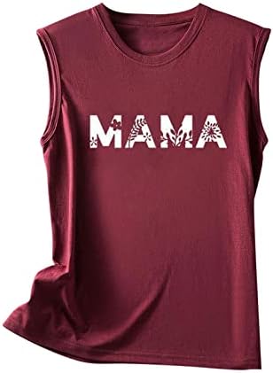 Lcepcy bejzbol mama tenk vrhovi bejzbol slova tiskane majice majice za žene ljetni slovo majica bez rukava bez rukava