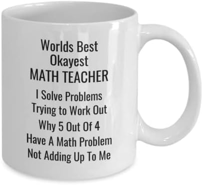Najbolja šalica za kavu za učitelja matematike, sjajan smiješni citat, poklon za muškarca, ženu, umirovljenika, srednjoškolca ili učenika