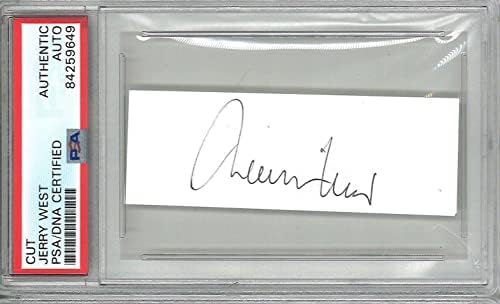 Jerry West potpisan izrezani potpis PSA DNA 84259649 HOF Top 50 legenda Laker - Autografirane NBA fotografije
