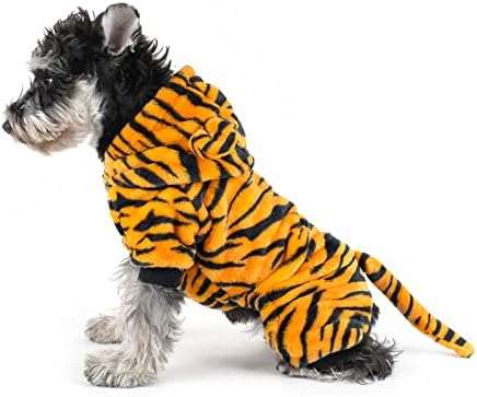 Dr.Nono Tiger kostim - Cosplay kostim za male pse i mačke - Odjeća za kućne ljubimce od žute i crne baršuna - Topla odjeća Zimska kostim