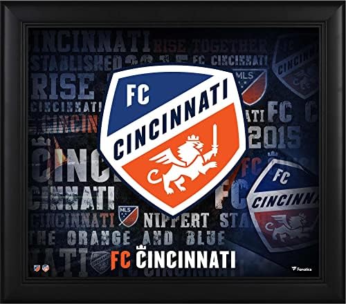 FC Cincinnati uokviren 15 x 17 kolaž ekipne baštine - nogometni plakovi i kolaži