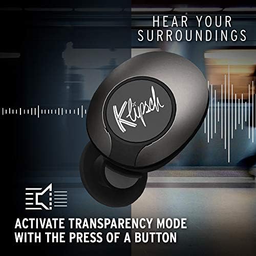 Klipsch T5 II True Wireless Bluetooth 5.0 slušalice u Gunmetalu s prozirnošću načina rada, MIC -a za oblikovanje snopa, najboljih vrhova