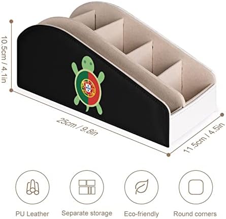 Portugalska zastava Kornjača za daljinsko upravljanje s 6 odjeljaka PU kožna kutija za skladištenje daljinskog organizatora za kućni
