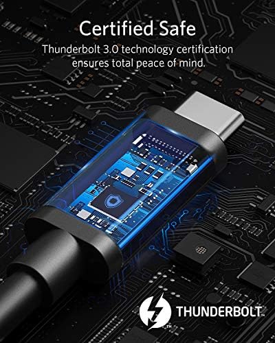 Kabel Anker Thunderbolt 3.0 dužine 2,3 ft, podržava punjenje snage 100 W / prijenos podataka brzinom od 40 Gbit / s preko USB kabel
