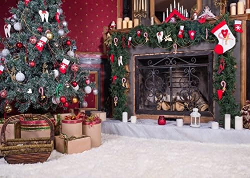 Beleco 10x8ft tkanina božićna zatvorena dekor fotografija pozadina kamin božićni drveti darovi pozadina za božićnu novu godinu praznične