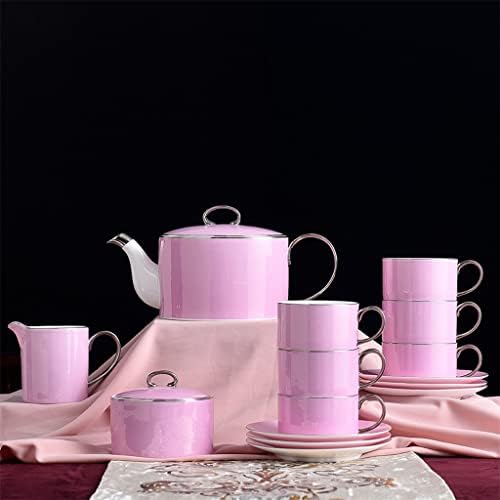 GGEBF 15PCS / SET OKLJUČNA KOSKA CINA KAVA SET PINK Europski vintage čaša čaj od čajnika čajnik čajnik za čaj od čaja