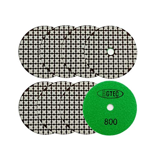 BGTEC 4 Set suhih dijamantnih jastučića za poliranje, 8 komada jastučića br. 50 do bijelog pucanja za granitni mramorni kamen kvarcne