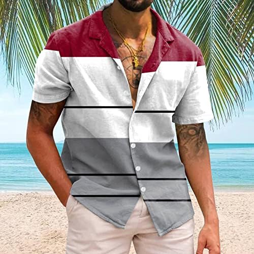 2023. Novi muškarci povremeni proljetni kratki rukav proljetni ljetni vrat 3d tiskane košulje modne gornje bluze košulje suhe fit
