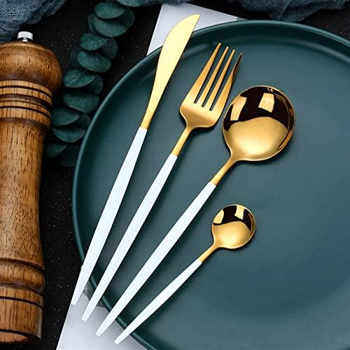 24/32 komada Zlatni pribor za jelo set nož nožem za vilicu od nehrđajućeg čelika set crni pribor za kuhinjsko posuđe ogledalo ogledalo