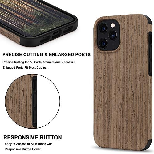 Tendlin kompatibilan s iPhoneom 12 Pro Max Case Wood zrno Izvan dizajna TPU hibridni slučaj