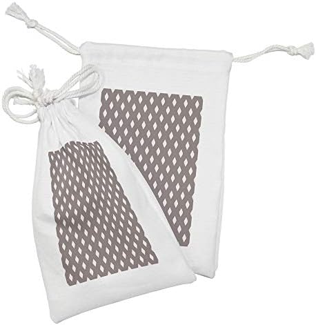 Ambasonne geometrijska vrećica od tkanine od 2, ponavljajući uzorak ikat stila nomadički egzotizam motiva romba, mala vreća za vuču