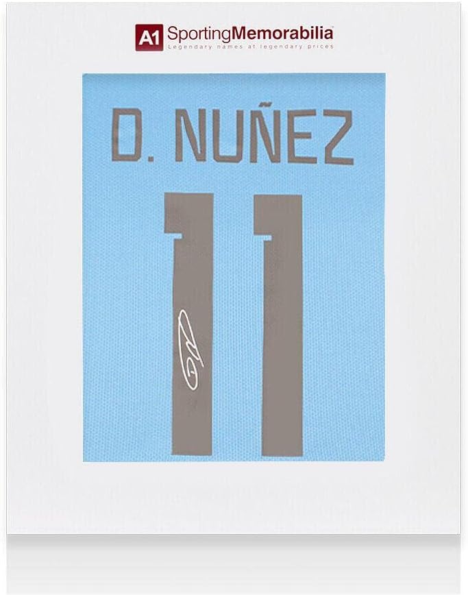 Darwin Nunez Potpisana košulja urugvaja - 2022-23, dom, broj 11 - Poklon kutija - Autografirani nogometni dresovi