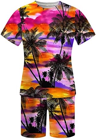 Toufa muškarci proljetno ljetno odijelo Beach Short Shoave Tiskana košulja Kratka set 2 komada dvostruko dvostruko grudi Slim Fit odijeli