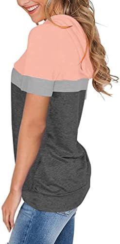 PGANDS Ženski ljetni blok u boji/čvrsti vrhovi kaputići s kratkim rukavima meka labava ležerna košulja s džepom