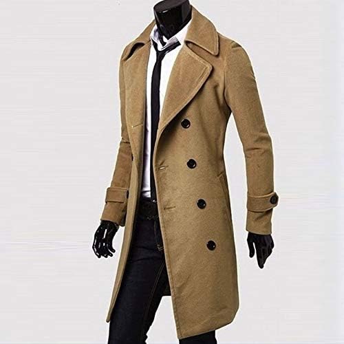 Muški kaput zimski muškarci vitki elegantni kaput s dvostrukim grudima duga jakna modna jakni