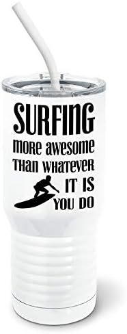 Pixidoodle Sassy Awesome Surfer Tumbler s klizačem otpornim na izlijevanje i silikonskom slamom