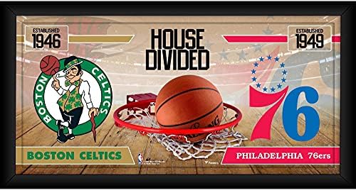 Boston Celtics vs. Philadelphia 76ers uokviren 10 x 20 podijeljeni kolaž - NBA timski plakovi i kolaži
