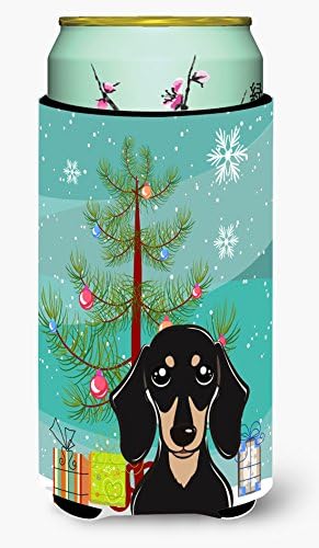 Caroline's Treasures BB1587TBC Božićno drvce i glatko crno -preplanulo jazavca visoki zagrljaj, može hladni zagrljaj zagrljaja za pranje