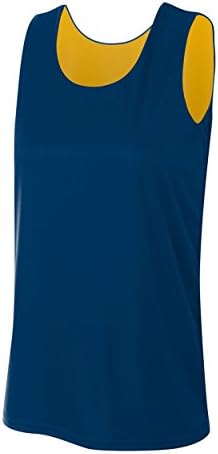 Mornarsko plava / Zlatna ženska mala reverzibilna Sportska pletena majica bez rukava s majicom bez vlage