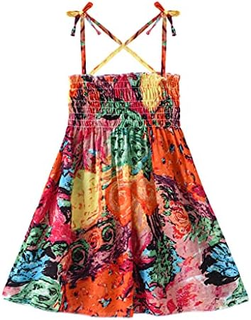 UWBACK haljine za djevojčice haljine bez rukava cvjetni tiskani ljetni Sling Sundress za djevojčice