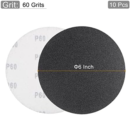 UXCELL 6 inčni brusni disk 60 grit kuka i petlja Silicij-karbid C-težina pod-podloga za brusnog papira za orbitalnu brusilicu 10pcs
